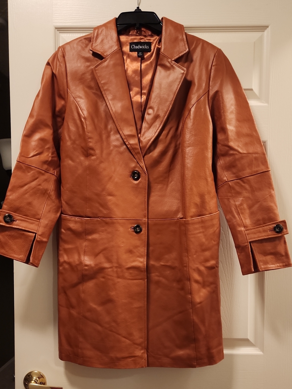 Chadwicks Cognac Leather Coat